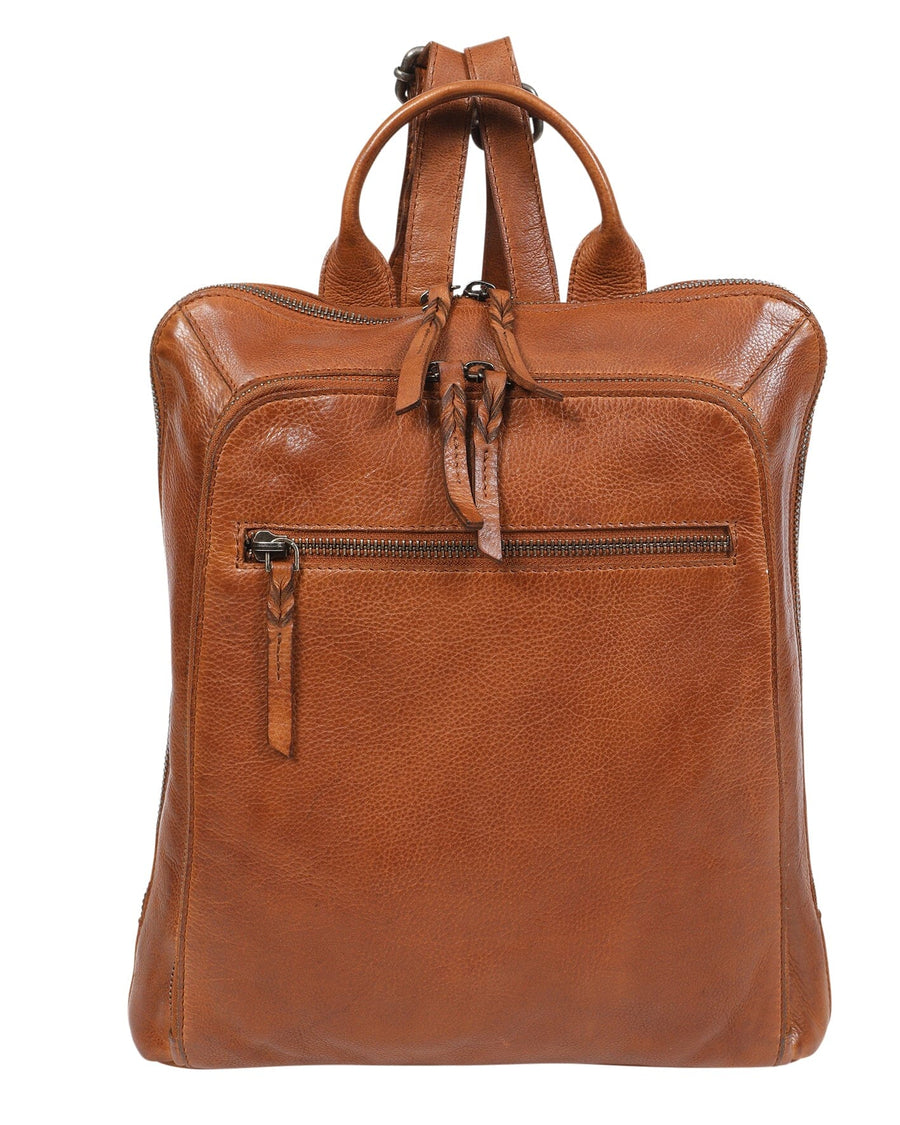 Jessa Leather Backpack Handbag Modapelle Tan 