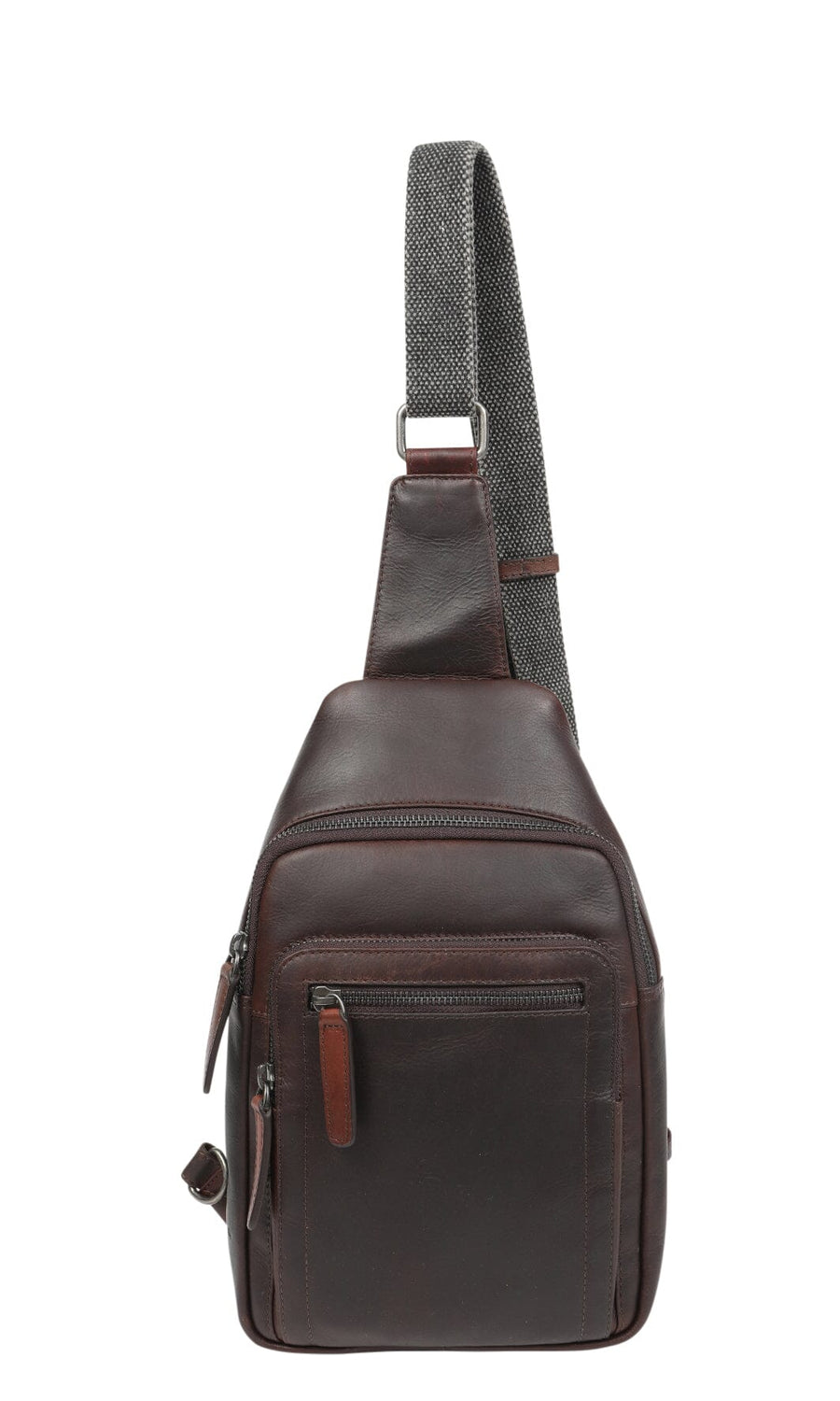 Keanu Compact Leather Satchel Bag Modapelle Brown 