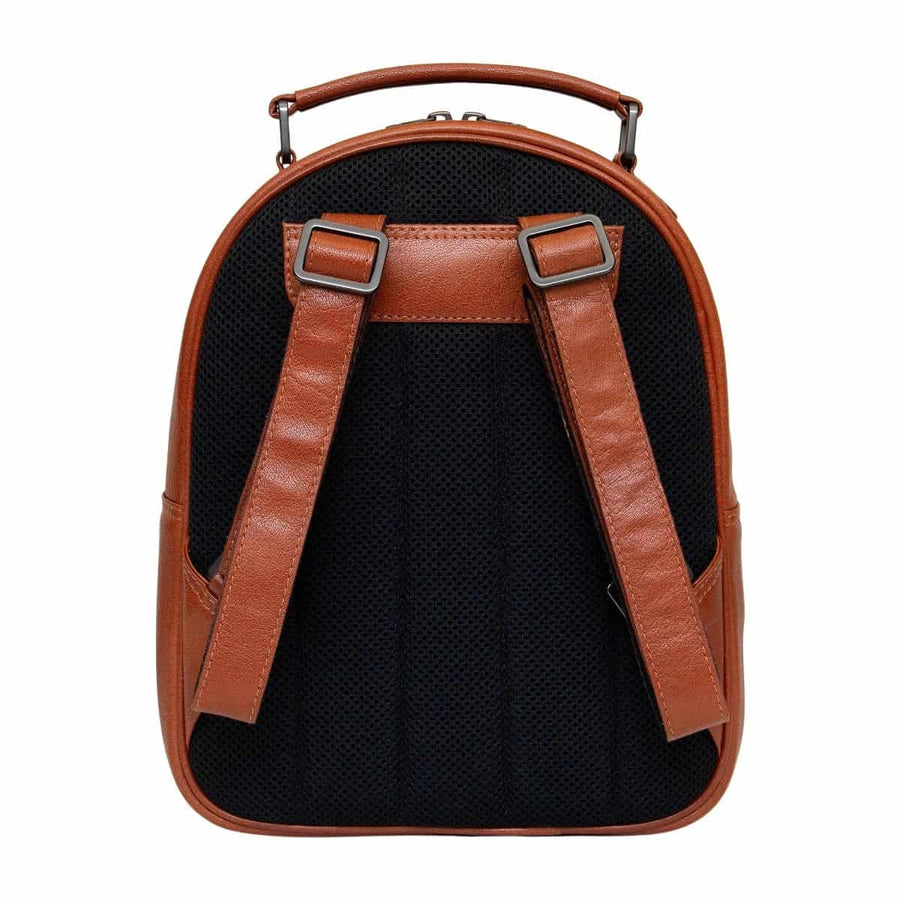 Leather Appliqué Backpack Handbag World Collection 