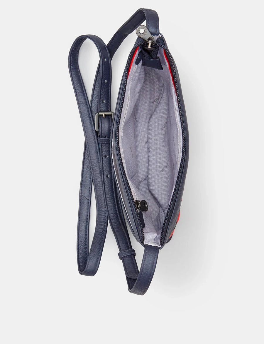 Leather Appliqué Cross Body Bag Handbag World Collection 