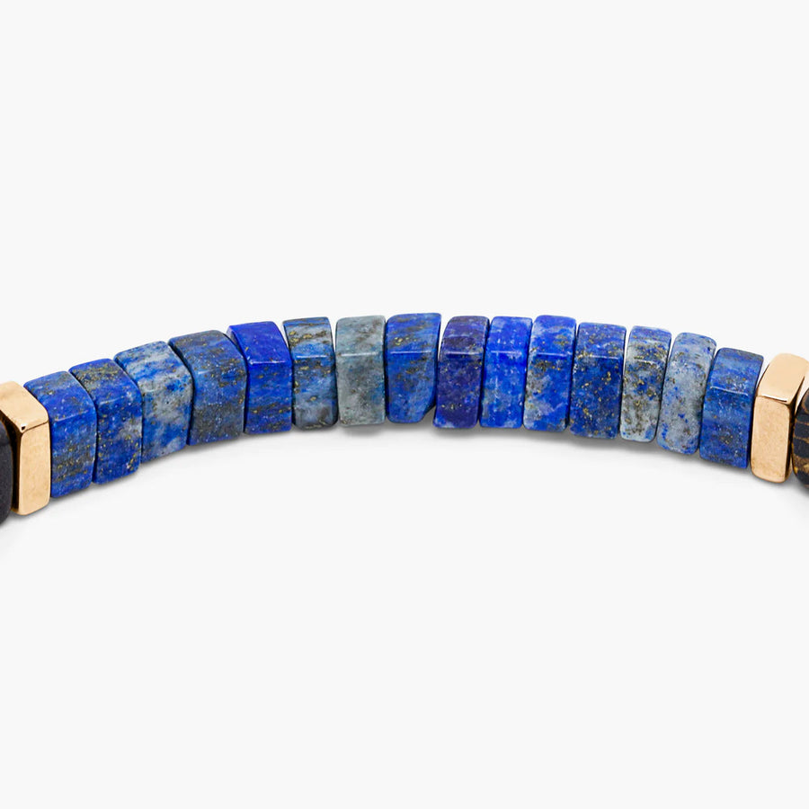 Legno Bracelet in Lapis, Palm & Ebony Wood with Rose Gold Plated Sterling Silver by Tateossian Men's Jewellery Cudworth 