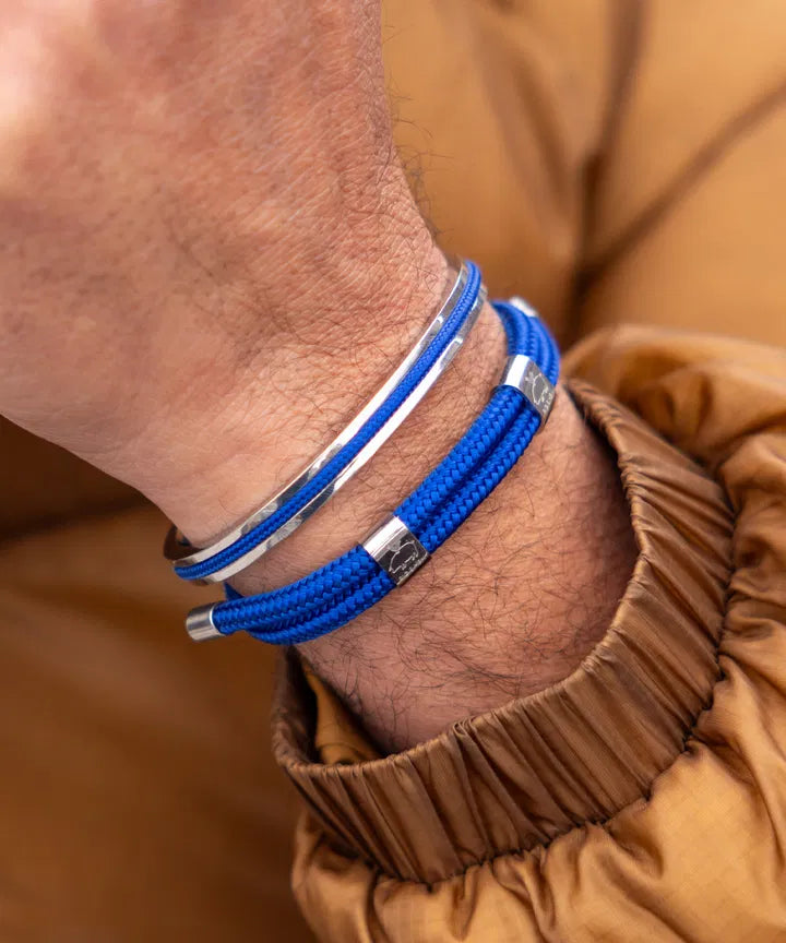 Little Lewis DBL Rope Bracelet - Cobalt | Silver Jewellery Antell 