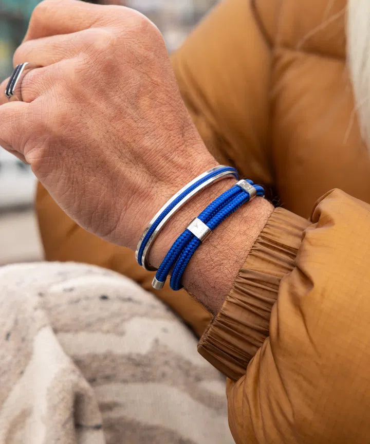 Little Lewis DBL Rope Bracelet - Cobalt | Silver Jewellery Antell 