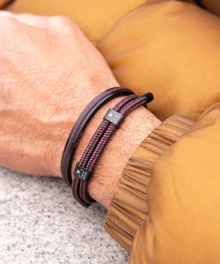 Little Lewis DBL Rope Bracelet - Mahogany | Black Jewellery Antell 