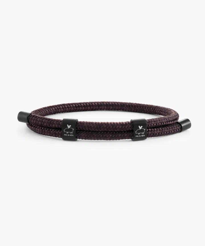 Little Lewis DBL Rope Bracelet - Mahogany | Black Jewellery Antell 