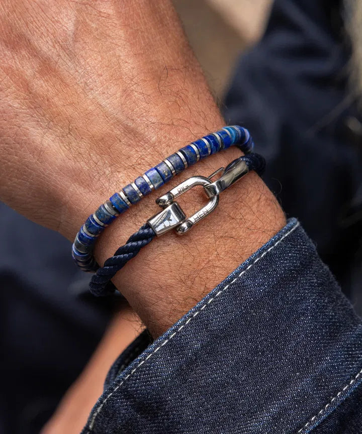 Lobster Larry Rope Bracelet - Navy | Silver Jewellery Antell 