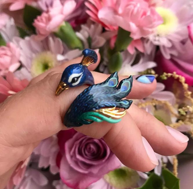 Lucky Peacock Ring Jewelry Good After Nine TH 