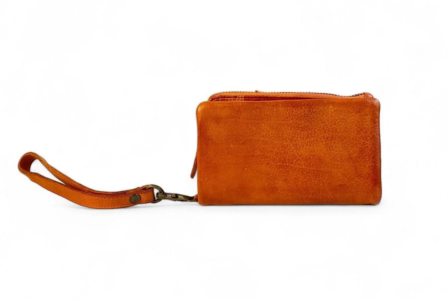 Mandy Leather Wallet Wallet Oran Orange 