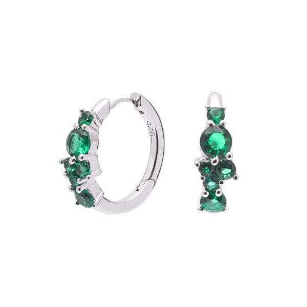 Margaret Huggie Earrings Accessories Gammies SIL Green CZ 