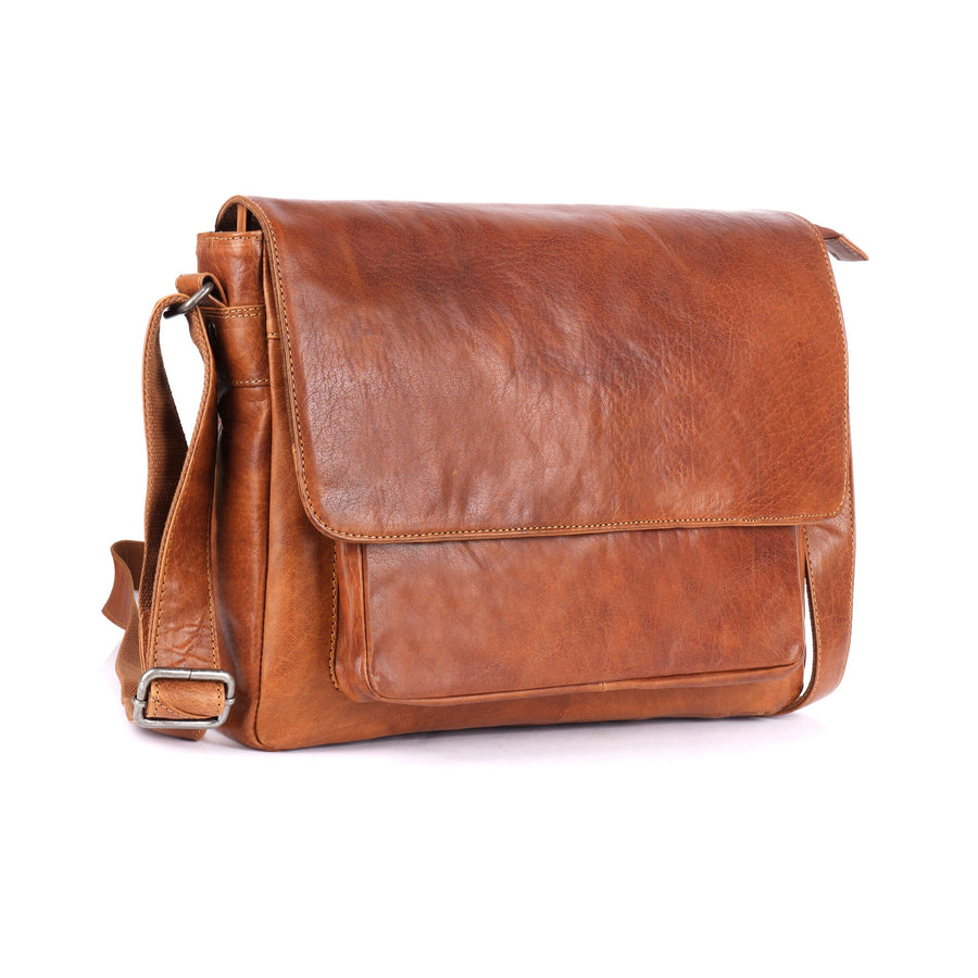 Marric - Leather Satchel Bag Oran Brandy 