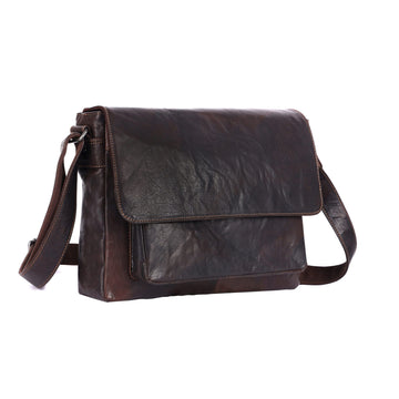 Marric - Leather Satchel Bag Oran Brown 