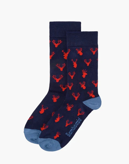 Men's Bamboo Socks - Ditsy Deer Underwear Pussyfoot 