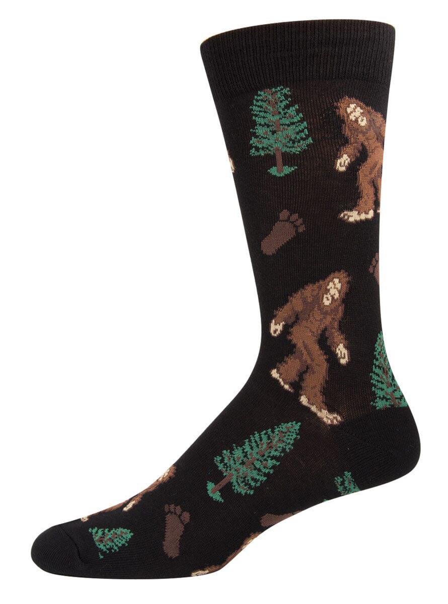 Men's Graphic Socks - Bigfoot Socks Bobangles Black 