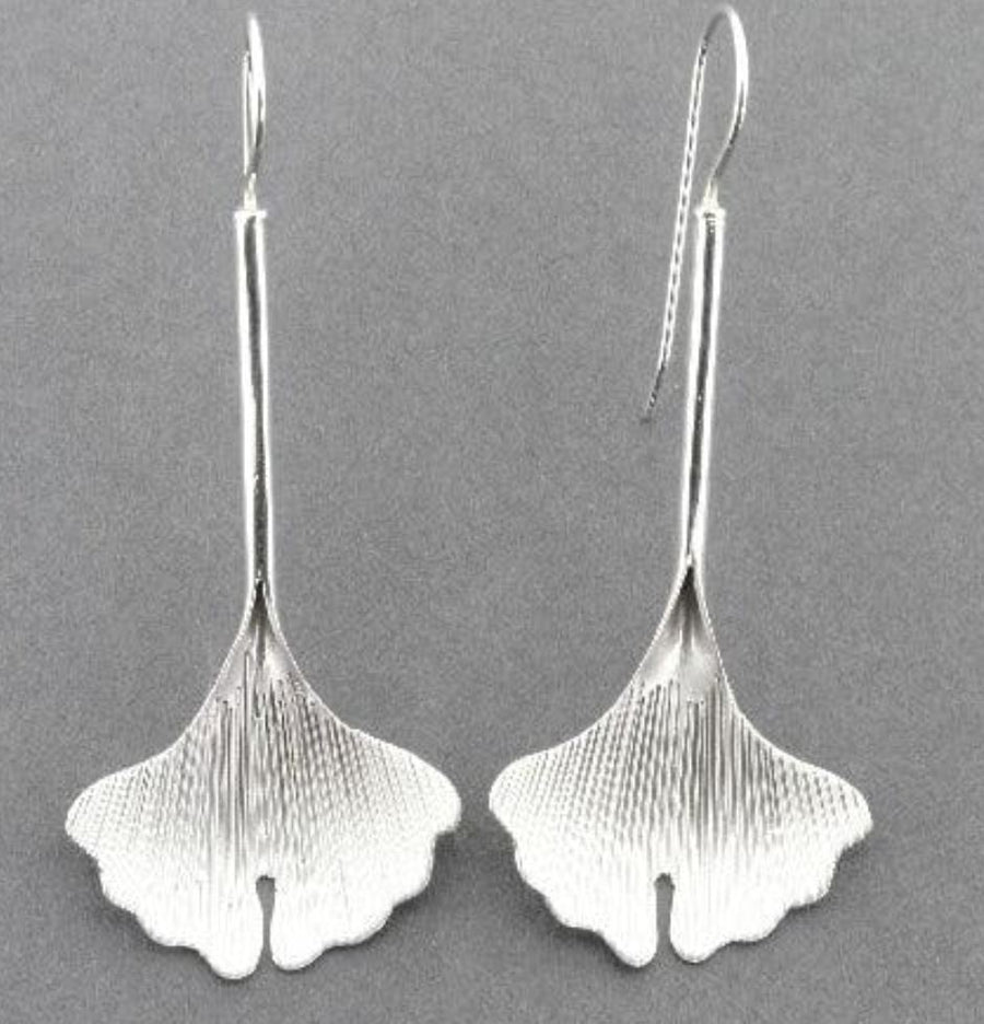 Mexican Long Gingko Silver Earrings Makers & Providers 