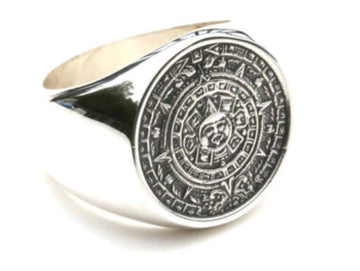 Mexican Mayan Calendar Signet Ring Men's Jewellery Makers & Providers 