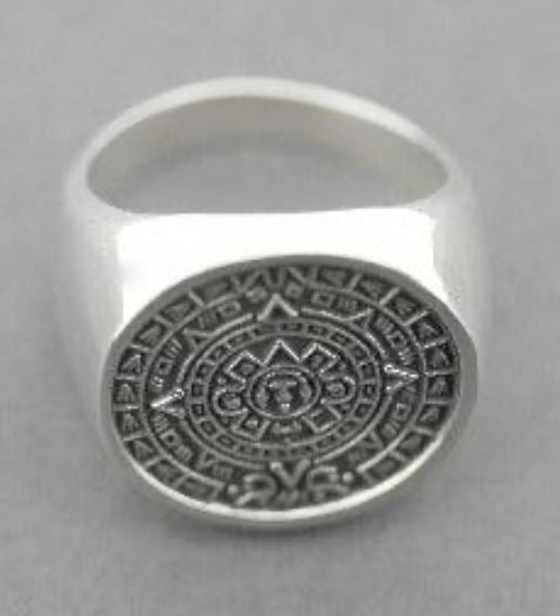 Mexican Mayan Calendar Signet Ring Men's Jewellery Makers & Providers 