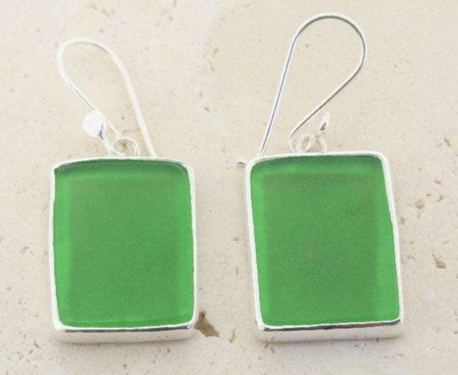 Mexican Sea-glass Earrings Earrings Makers & Providers Green 