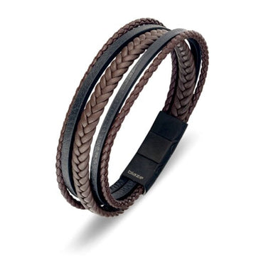 Miligan Leather Bracelet Men's Jewellery DPI Jewellery Black/Brown 