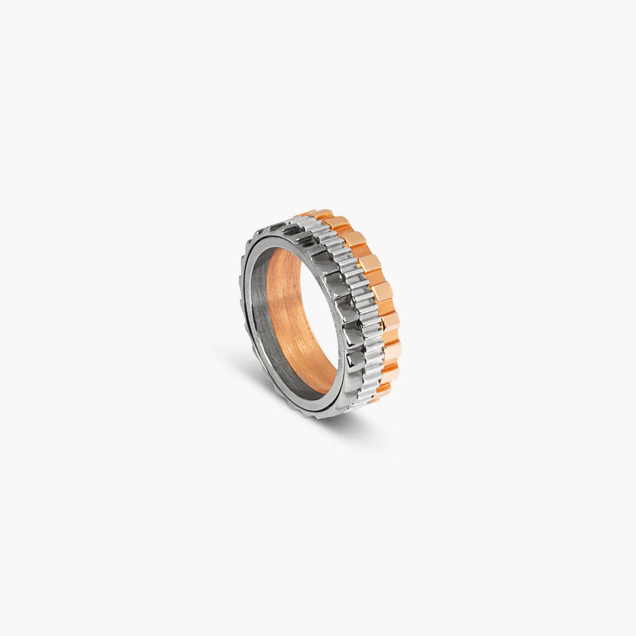 Multi Colour Rhodium Plated Silver Rotating Gears Ring by Tateossian Men's Jewellery Cudworth 