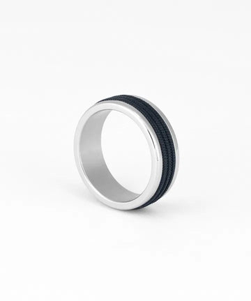 Navarch 8mm Wrap Ring - Navy | Silver Jewellery Antell 