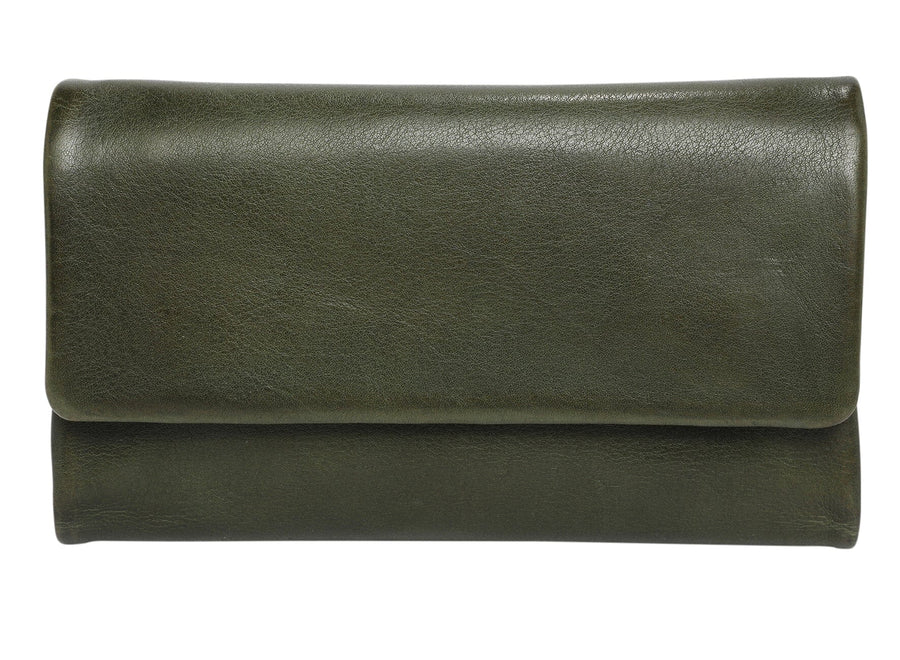 Nicki Leather Wallet Wallet Modapelle Olive 