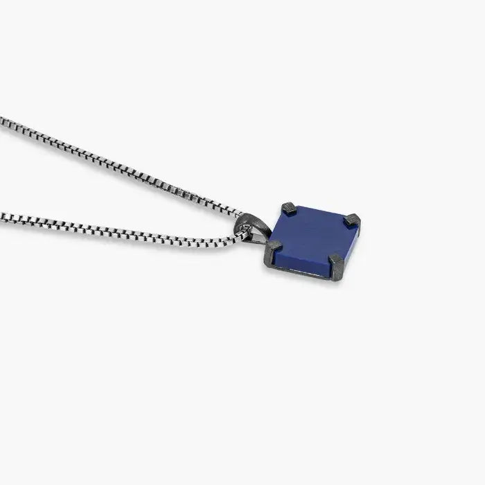 Octo Pendant with Lapis in Black Rhodium-plated Sterling Silver by Tateossian Men's Jewellery Cudworth 
