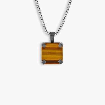 Octo Pendant with Tiger Eye in Black Rhodium-Plated Sterling Silver by Tateossian Men's Jewellery Cudworth 