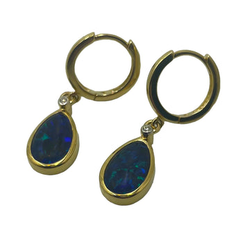 Opal Diamond 9kt Huggy Gold jewellery Paterson Fine Jewellery 