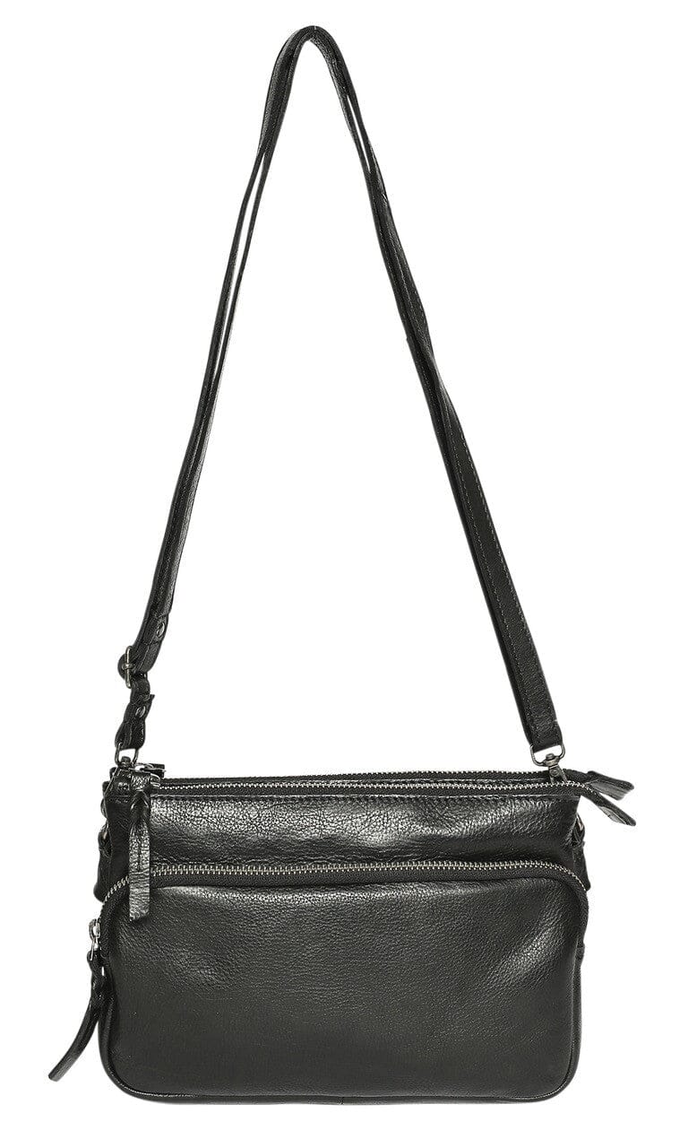 Ophelia Leather Crossbody Bag Handbags Modapelle Black 