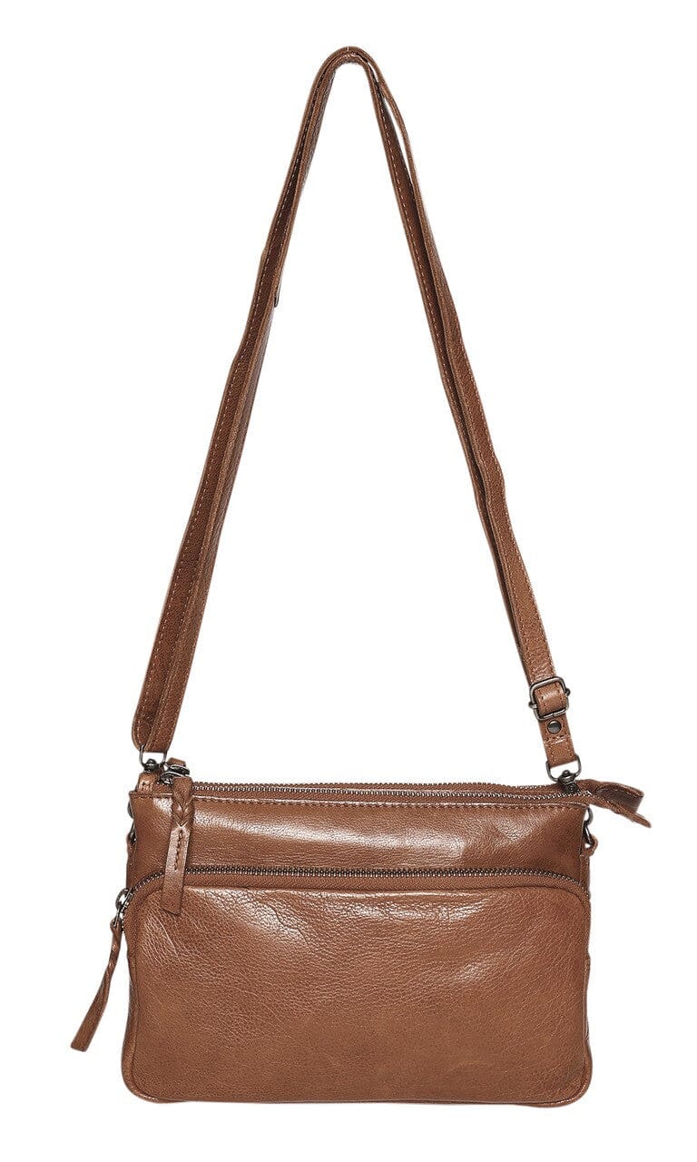 Ophelia Leather Crossbody Bag Handbags Modapelle Tan 