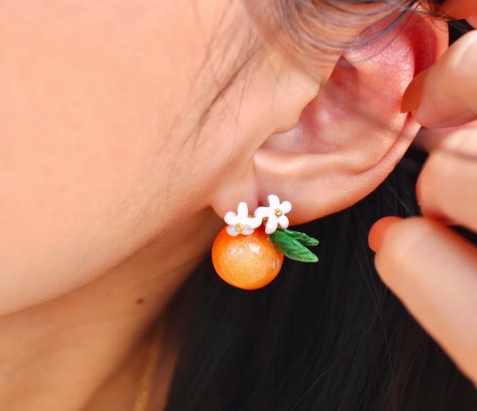 Orange Earrings Good After Nine TH 