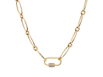 Oval Link Gold CZ Necklace Necklace Sybella 