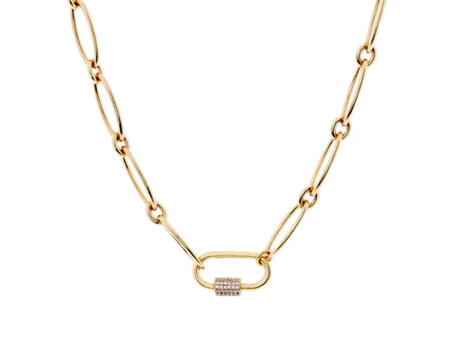 Oval Link Gold CZ Necklace Necklace Sybella 