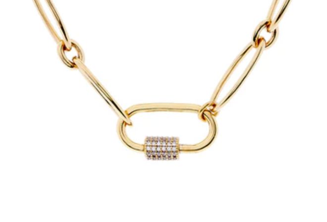 Oval Link Gold CZ Necklace Necklace Sybella 