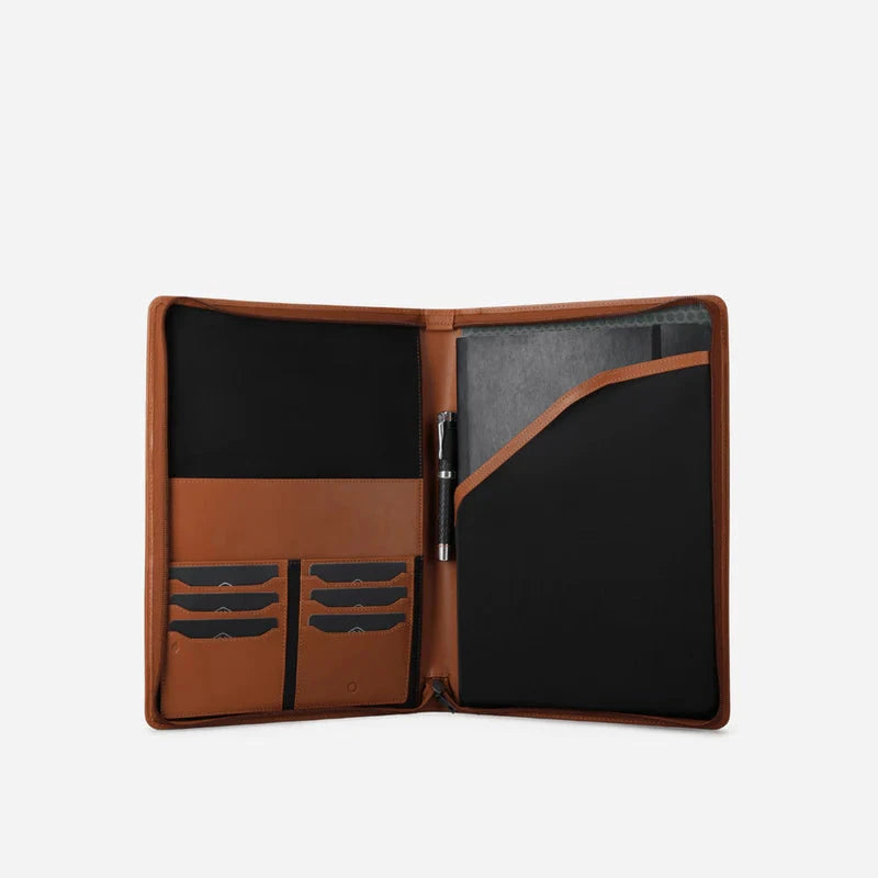 Oxford A4 Zip Around Leather Folio Accessories Jekyll & Hide 