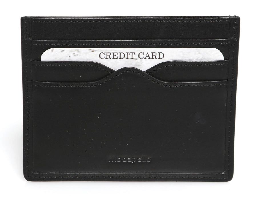 Paolo Leather Card Wallet Wallet Modapelle Black 