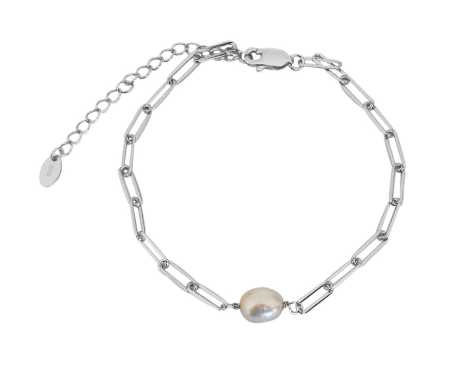 Pearl Paperlink Bracelet Accessories Gammies SILVER 