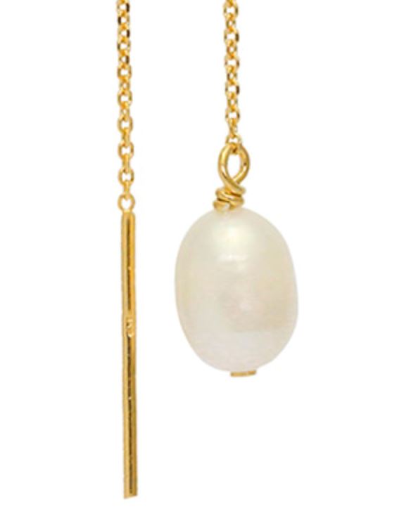 Pearl Threader Earrings Accessories Gammies Gold 