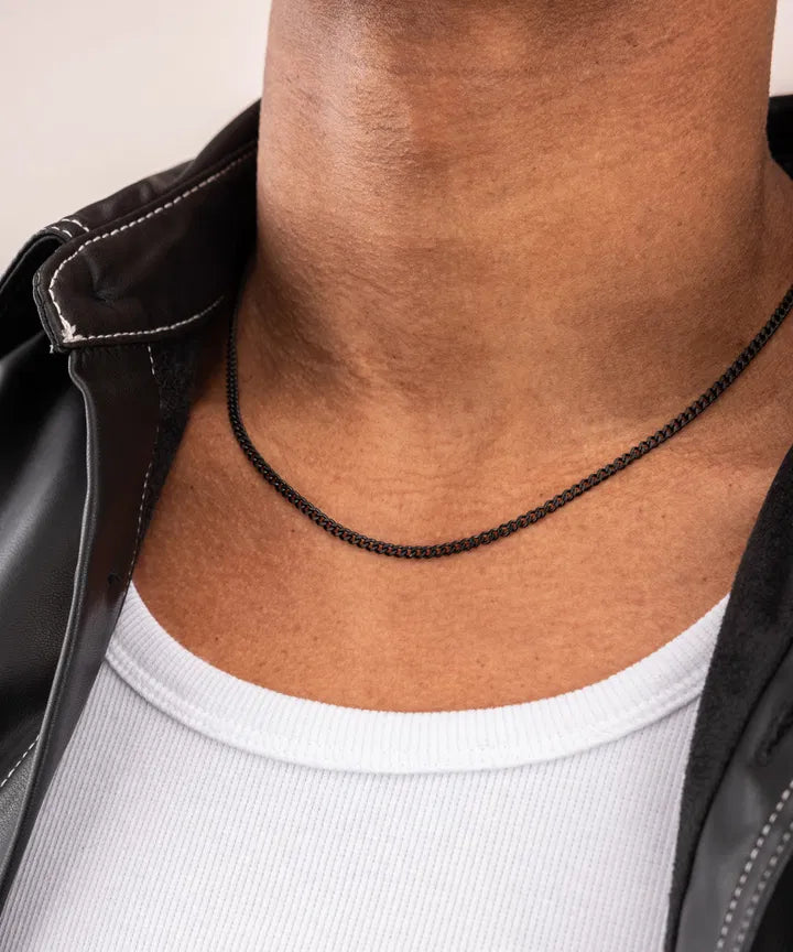 PH Curb Chain Necklace - Black Jewellery Antell 