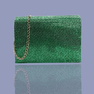 Phryne Structure Crystal Sequinned Handbag | Clutch Accessories Aidangus Emerald 