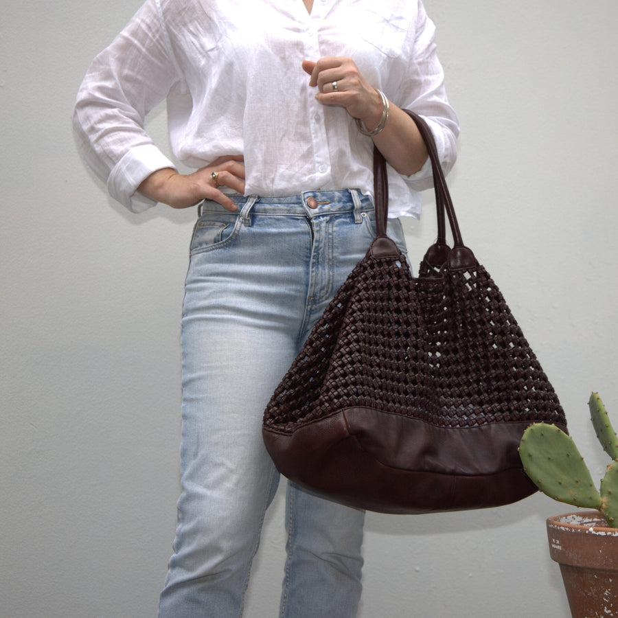 Pippa Weaved Leather Bag Handbags Oran 