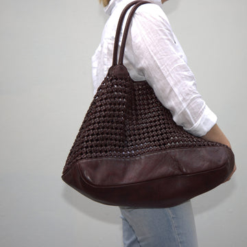 Pippa Woven Leather Bag Handbags Oran 
