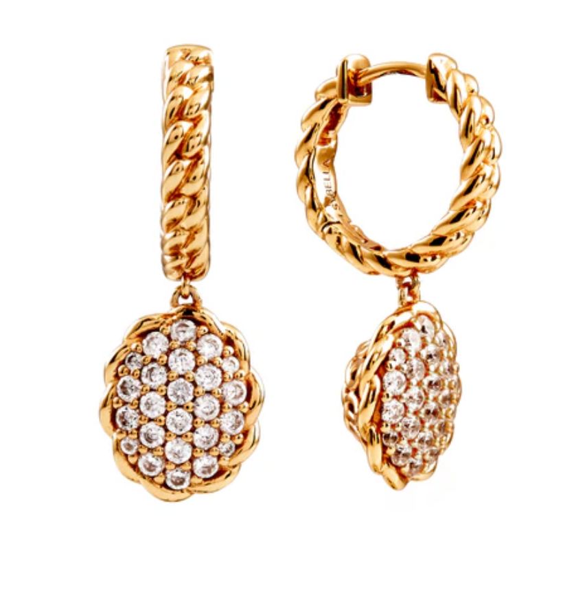 Plait Hoop CZ Earrings Sybella SILGP 