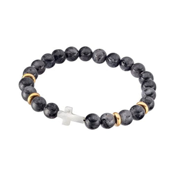 Presley Cross Beaded Bracelet Men's Jewellery DPI Jewellery 