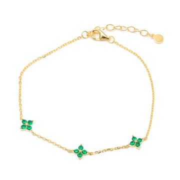 Primrose CZ Bracelet Jewellery Gammies Emerald GP Silver 