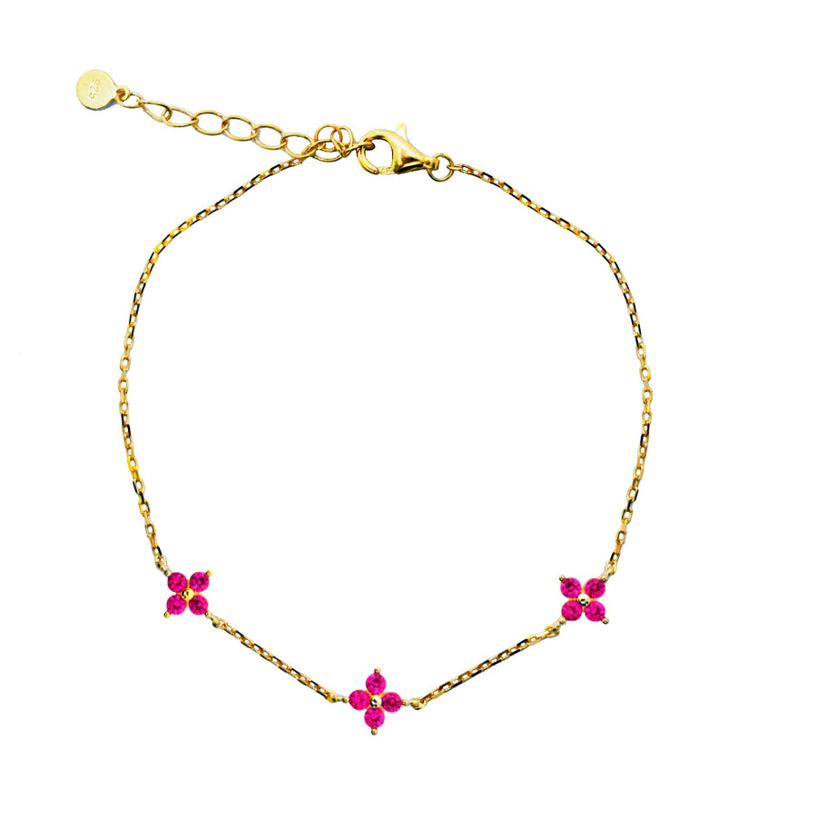 Primrose CZ Bracelet Jewellery Gammies Magenta GP Silver 