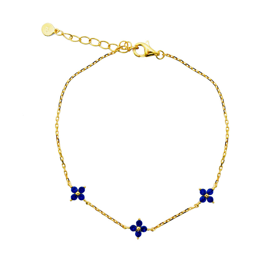 Primrose CZ Bracelet Jewellery Gammies Prussian Blue GP Silver 