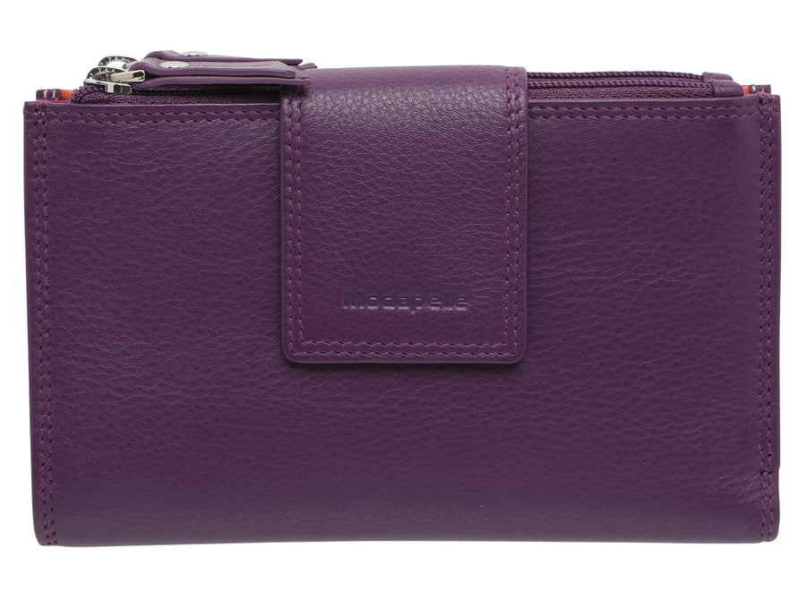 Quinn Leather Wallet Wallet Modapelle Purple 
