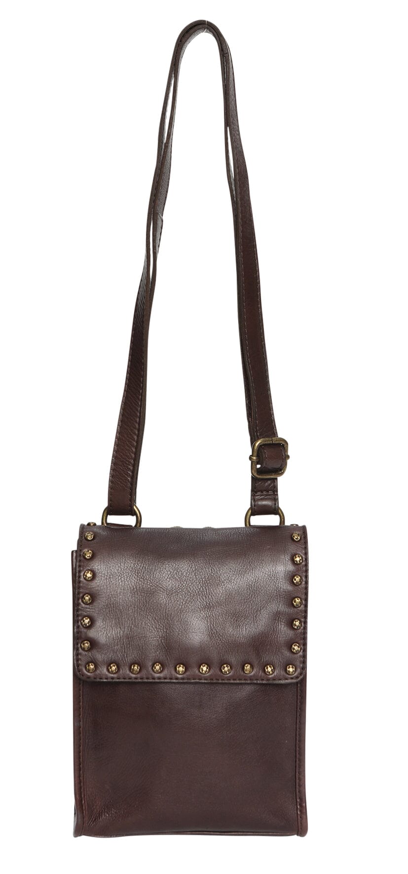 Rayna Studded Leather Crossbody Bag Handbag Modapelle Coffee 