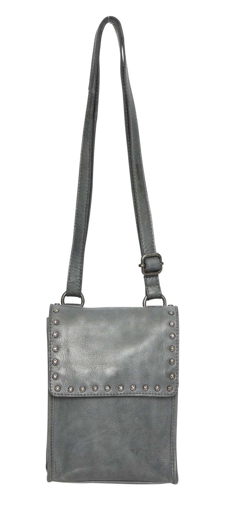 Rayna Studded Leather Crossbody Bag Handbag Modapelle Steel Grey 